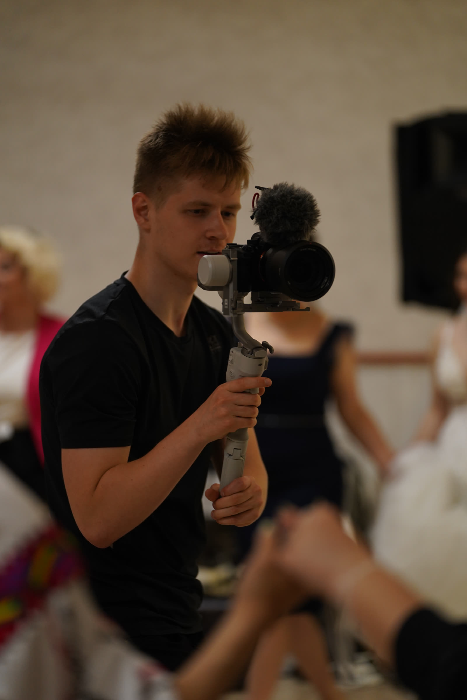 Ivan filming on a gimbal